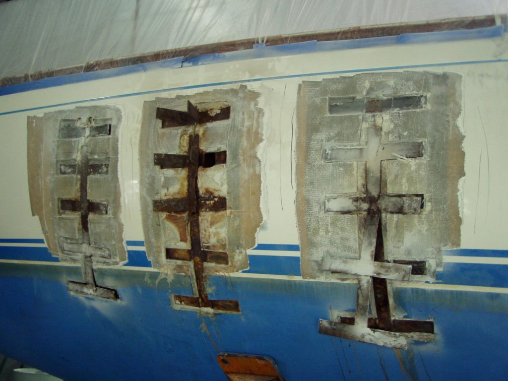 An extreme way to remove glassed in chainplates